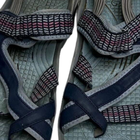 Baretraps Twila Crisscross Rebound Technology Sandals Blue/Gray/Pink Size 8.5 - Picture 3 of 6